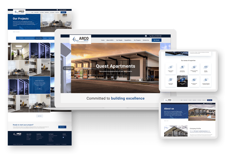 Jaxfog created the website for construction company ARCO to present their services